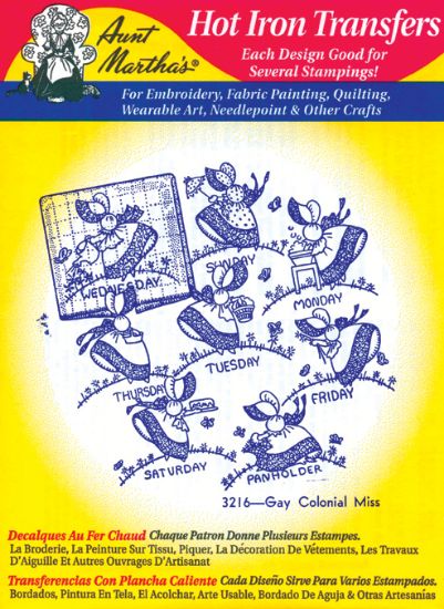 Picture of Aunt Martha's Iron-On Transfers-Days Of The Week