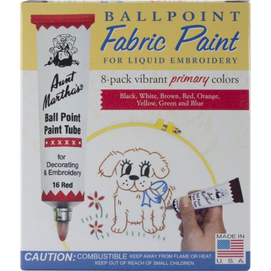 Picture of Aunt Martha's Ballpoint Paint Tubes 1oz 8/Pkg Primary Colors