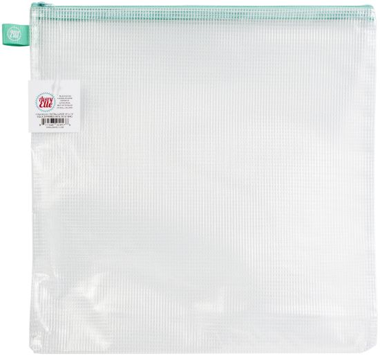 Picture of Avery Elle Zippered Vinyl Mesh Pouch Aqua-Extra Large