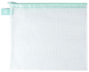 Picture of Avery Elle Zippered Vinyl Mesh Pouch Aqua-Extra Large