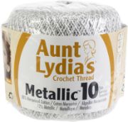 Picture of Aunt Lydia's Metallic Crochet Thread Size 10 White & Silver