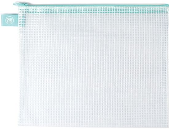 Picture of Avery Elle Zippered Vinyl Mesh Pouch Aqua-Small