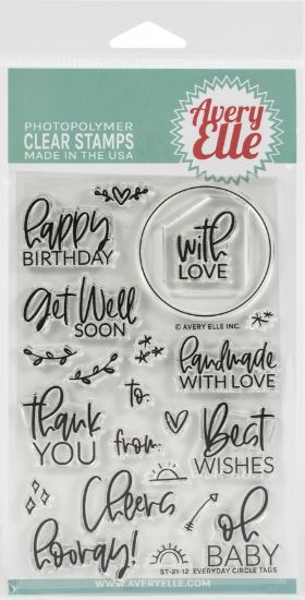 Picture of Avery Elle Clear Stamp Set 4"X6" Everyday Circle Tags