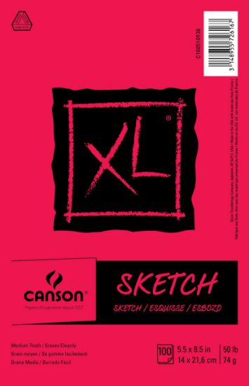 Picture of Canson XL Sketch Foldover Pad 5.5"X8.5" 100 Sheets