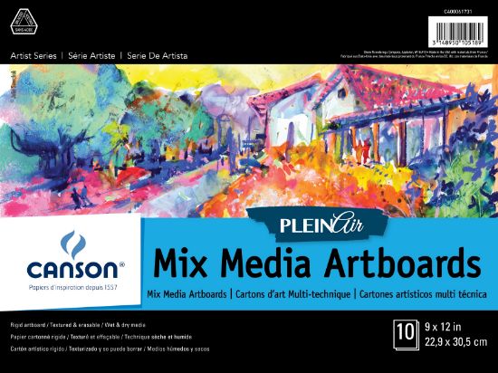 Picture of Canson Artist Series Plain Air Mixed Media Artboards 9"X12"-10 Boards