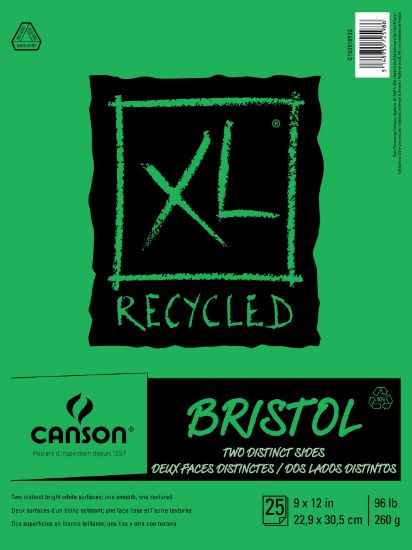 Picture of Canson XL Recycled Bristol Paper Pad 9"X12" 25 Sheets 