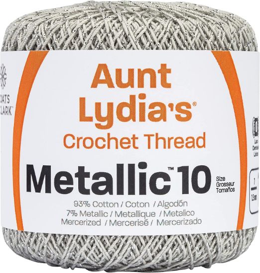 Picture of Aunt Lydia's Metallic Crochet Thread Size 10 Silver & Silver