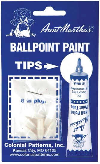 Picture of Aunt Martha's Ballpoint Paint Tube Replacement Tips 6/Pkg  