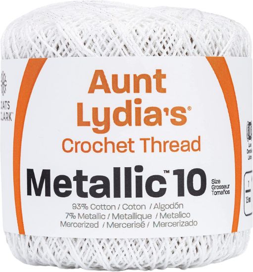 Picture of Aunt Lydia's Metallic Crochet Thread Size 10 White & Pearl