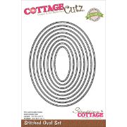Picture of CottageCutz Basics Dies 8/Pkg Stitched Oval, .9"X1.9" To 3.5"X4.5"