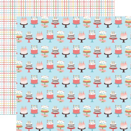 Picture of Birthday Girl Double-Sided Cardstock 12"X12" Cakes & Candles