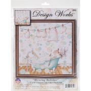 Picture of Blowing Bubbles Counted Cross Stitch Kit 12"X12" 14 Count