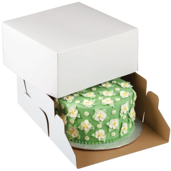 Picture of Corrugated Cake Boxes White 10"X10"X5" 2/Pkg
