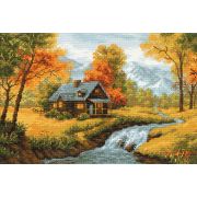 Picture of Autumn View Counted Cross Stitch Kit 15"X10.25" 14 Count