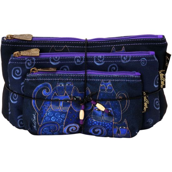 Picture of Cosmetic Bags 3/Pkg Indigo Cats