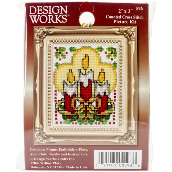 Picture of Candles Ornament Counted Cross Stitch Kit 2"X3"