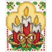 Picture of Candles Ornament Counted Cross Stitch Kit 2"X3"
