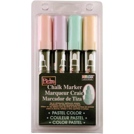 Picture of Bistro Chalk Marker Broad Point Set 4/Pkg Pastel Yellow, Pink, Green & Yellow