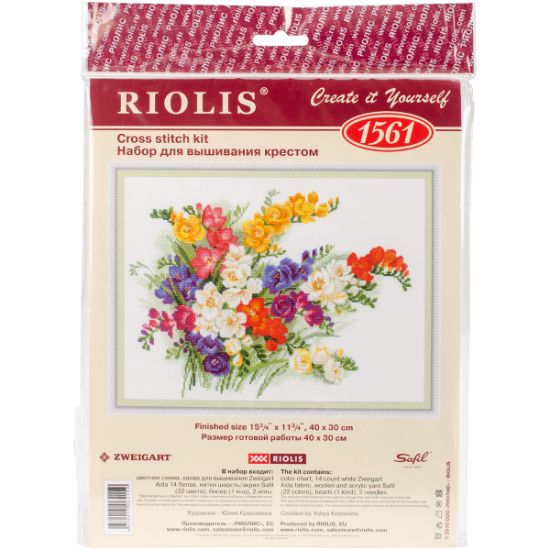 Picture of Freesia Counted Cross Stitch Kit 15.75"X11.75" 14 Count