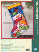 Picture of Freezin' Season Stocking Needlepoint Kit 16" Long Stitched In Wool & Thread
