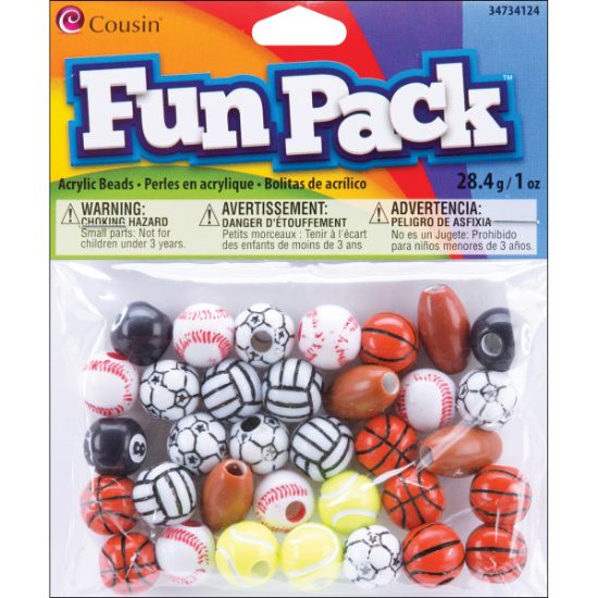 Picture of Fun Pack Acrylic Sports Beads 1oz Assorted Balls