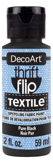 Picture of DecoArt Thrift Flip Matte For Textile 2oz Squeeze Bottle-Pure Black
