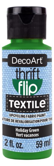 Picture of DecoArt Thrift Flip Matte For Textile 2oz Squeeze Bottle-Holiday Green