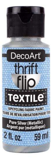 Picture of DecoArt Thrift Flip Matte For Textile 2oz Squeeze Bottle-Pure Silver