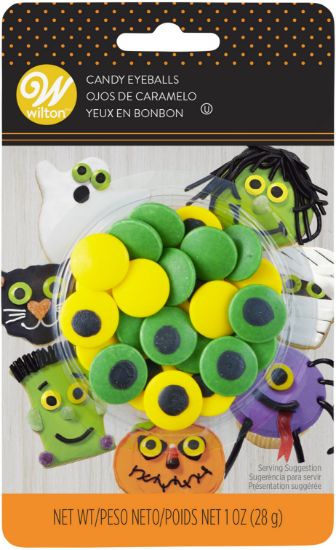 Picture of Candy Decorations 24/Pkg Green & Yellow Eyeballs