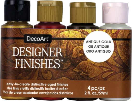 Picture of DecoArt Designer Finishes Paint Pack 4/Pkg Antique Gold