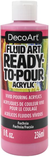 Picture of DecoArt FluidArt Ready-To-Pour Acrylic Paint 8oz-Fuchsia
