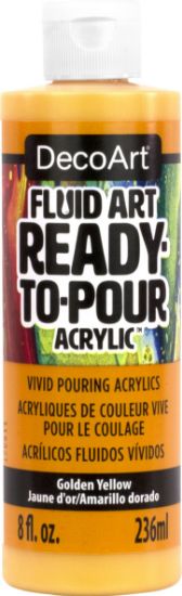 Picture of DecoArt FluidArt Ready-To-Pour Acrylic Paint 8oz-Golden Yellow