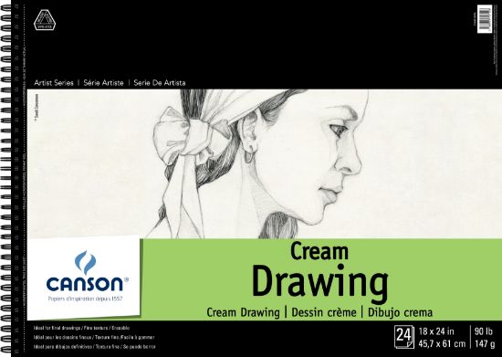 Picture of Canson Classic Cream Spiral Drawing Book 18"X24" 24 Sheets