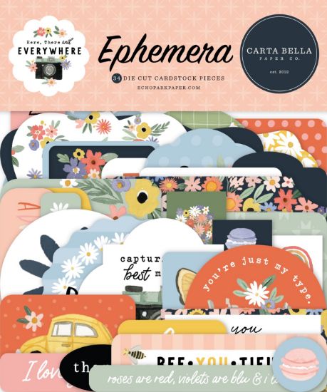 Picture of Carta Bella Cardstock Ephemera 33/Pkg-Icons, Here, There And Everywhere