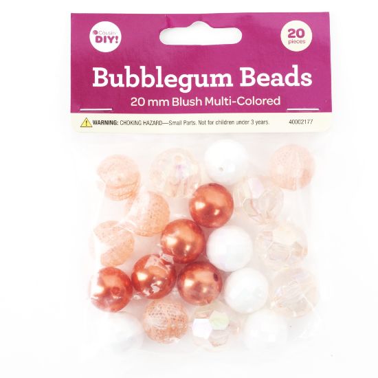 Picture of CousinDIY Bubblegum Bead 20mm 20/Pkg-Blush Multi