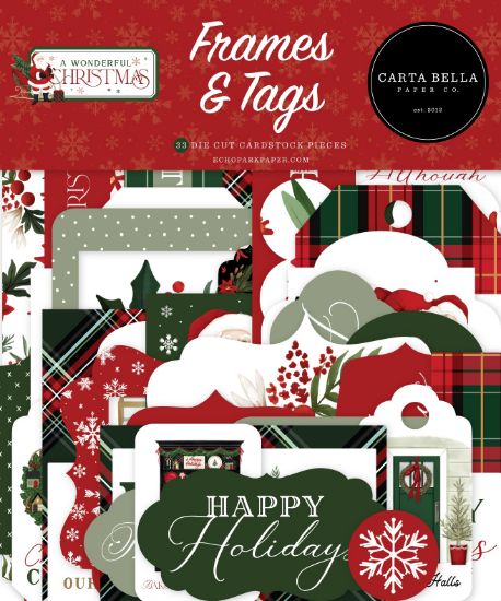Picture of Carta Bella Cardstock Ephemera-Frames & Tags, A Wonderful Christmas