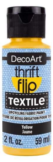Picture of DecoArt Thrift Flip Matte For Textile 2oz Squeeze Bottle-Yellow
