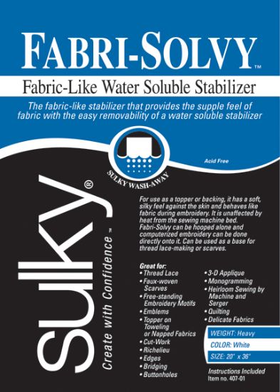 Picture of Fabri-Solvy Soluble Stabilizer 20"X36"