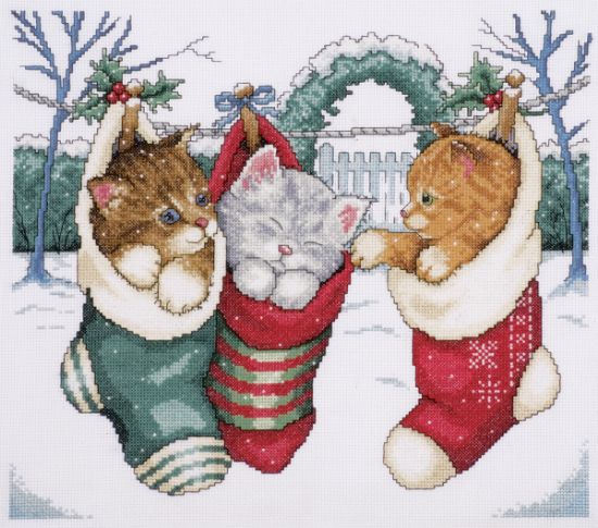Picture of Cozy Kittens Counted Cross Stitch Kit 12"X14" 14 Count