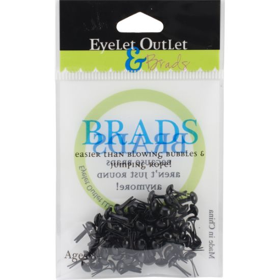 Picture of Eyelet Outlet Round Brads 4mm 70/Pkg Black