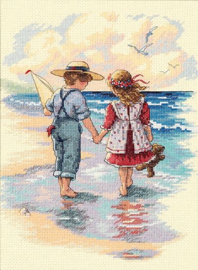 Picture of Holding Hands Counted Cross Stitch Kit 9"X12" 14 Count
