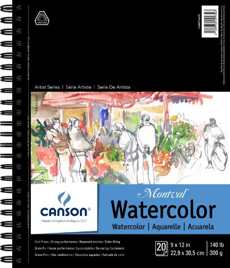 Picture of Canson Watercolor Pad 9"X12" 20 Sheets