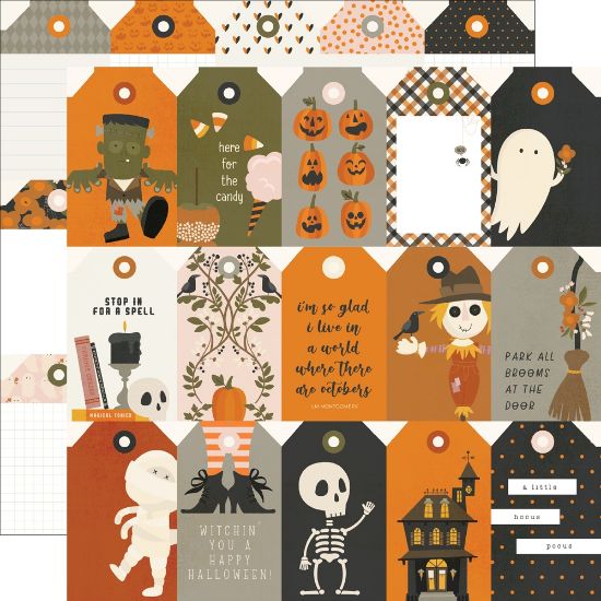 Picture of FaBOOlous Double-Sided Cardstock 12"X12"-Tags Elements