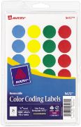 Picture of Avery® Printable Removable Color-Coding Labels, 3/4" dia, Assorted, 1008/Pack