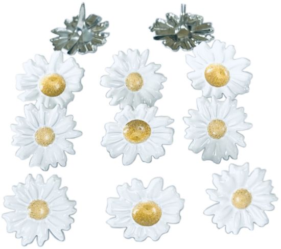 Picture of Eyelet Outlet Shape Brads 12/Pkg-White Daisy