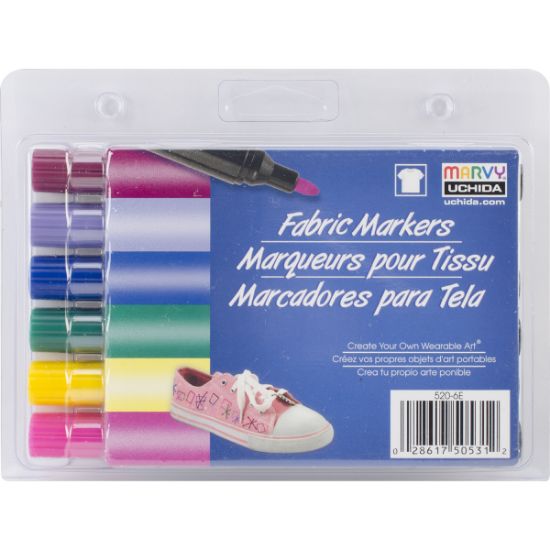 Picture of Fabric Markers Broad Tip 6/Pkg Bright