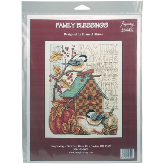Picture of Family Blessing Counted Cross Stitch Kit 8"X10" 14 Count