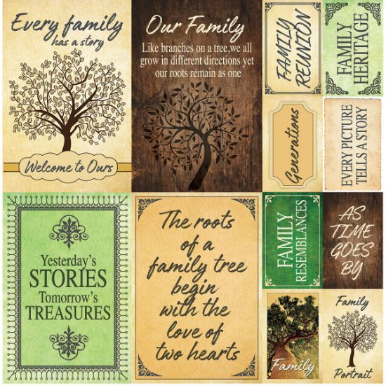 Picture of Family Tree Poster Stickers 12"X12"  