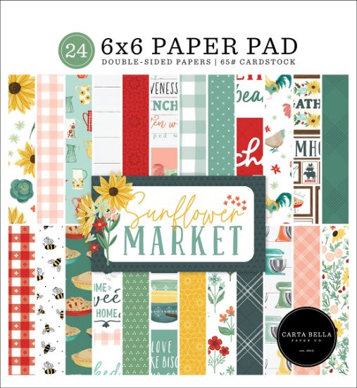 Picture of Carta Bella Double-Sided Paper Pad 6"X6" 24/Pkg-Sunflower Market