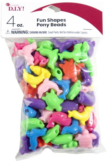 Picture of Fun Shapes Pony Beads 4oz Assorted